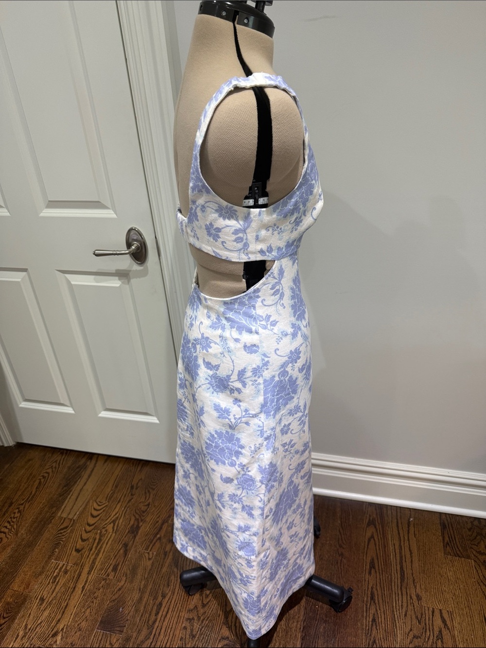 ZIMMERMANN Postcard Blue Floral Shoulder Tie Midi Dress Size 1 / US 6 / M - Picture 13 of 14